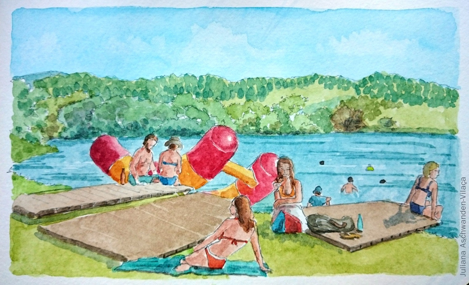 Sonntag, 25. Juni 2023, Zeichnen in der Rotsee-Badi in Ebikon (Luzern)